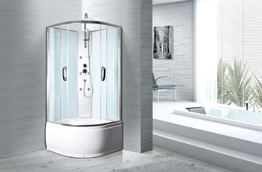 Beyaz ABS Tepsi Krom Profiller Banyo Duşakabin 900 X 900 X 2350 mm