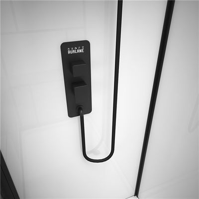 Kare Banyo Duş Kabinleri Beyaz Akrilik ABS Tepsi Siyah Boyalı 1100*80*225cm