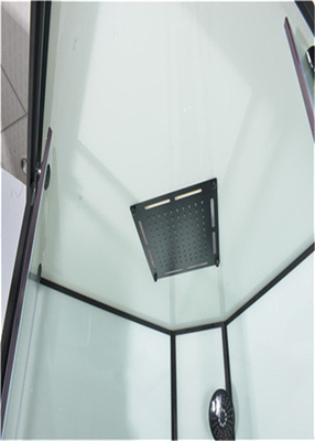 Şeffaf Temperli Cam Sabit Panel siyah alüminyum ile Serbest Daimi Çeyrek Duş Kabinleri