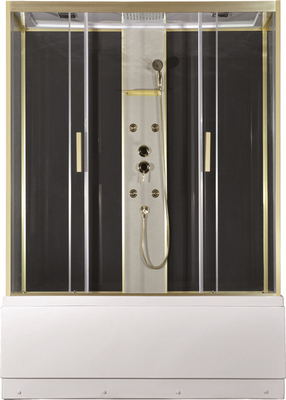Beyaz akrilik tepsili Duş Kabini 170*85*2150cm altın alüminyum, Yüksek tepsi