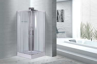Beyaz silding basit 900 x 900 x 2170 Kare kamaralı duş kabini, CE Belgeli